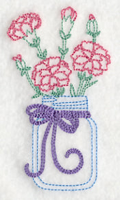 Blooming Carnations in Mason Jar (Vintage)