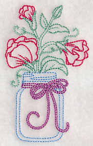 Blooming Sweet Peas in Mason Jar (Vintage)