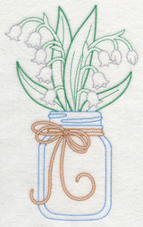 Blooming Lily of the Valley in Mason Jar (Vintage)