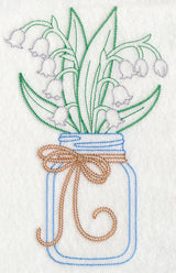 Blooming Lily of the Valley in Mason Jar (Vintage)