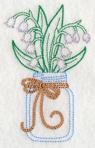 Blooming Lily of the Valley in Mason Jar (Vintage)