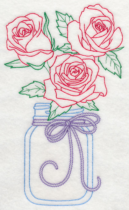 Blooming Roses in Mason Jar (Vintage)