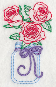 Blooming Roses in Mason Jar (Vintage)