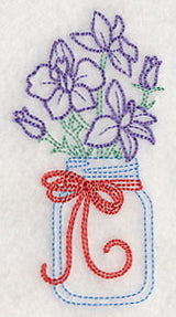 Blooming Larkspurs in Mason Jar (Vintage)