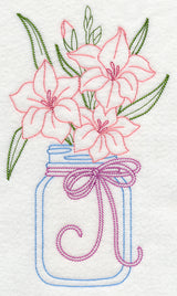 Blooming Gladiolus in Mason Jar (Vintage)