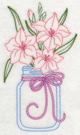 Blooming Gladiolus in Mason Jar (Vintage)