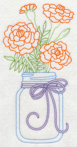 Blooming Marigolds in Mason Jar (Vintage)