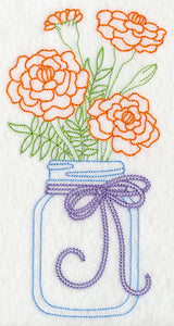 Blooming Marigolds in Mason Jar (Vintage)