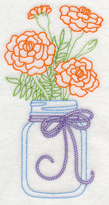 Blooming Marigolds in Mason Jar (Vintage)