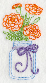 Blooming Marigolds in Mason Jar (Vintage)