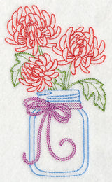 Blooming Chrysanthemums in Mason Jar (Vintage)