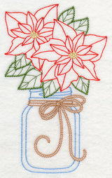 Blooming Poinsettias in Mason Jar (Vintage)