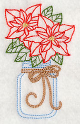 Blooming Poinsettias in Mason Jar (Vintage)