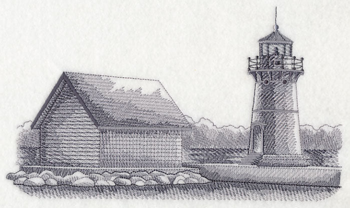 Sunken Rock Lighthouse Sketch (New York)