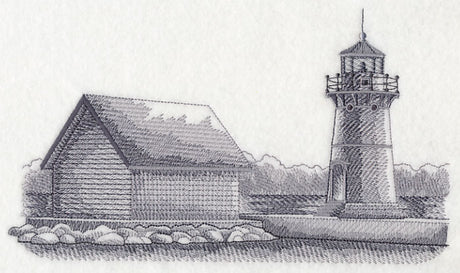 Sunken Rock Lighthouse Sketch (New York)