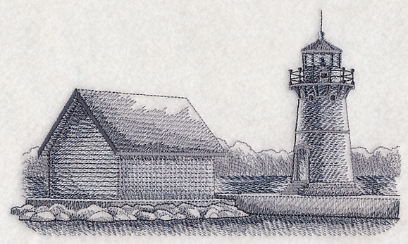 Sunken Rock Lighthouse Sketch (New York)
