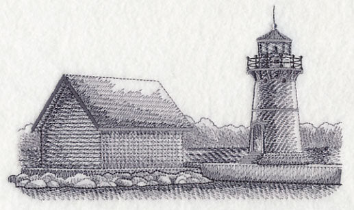 Sunken Rock Lighthouse Sketch (New York)