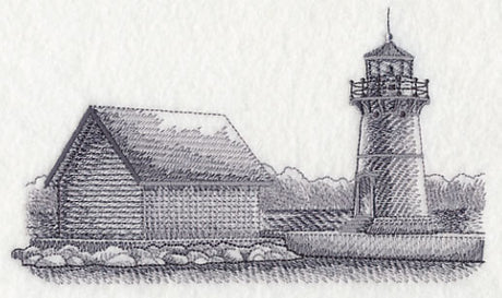 Sunken Rock Lighthouse Sketch (New York)