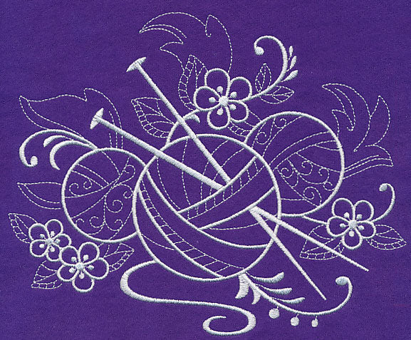 Crafty Knitting Needles (Whitework)