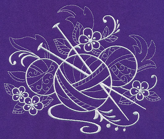 Crafty Knitting Needles (Whitework)