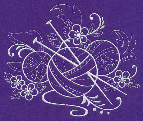 Crafty Knitting Needles (Whitework)