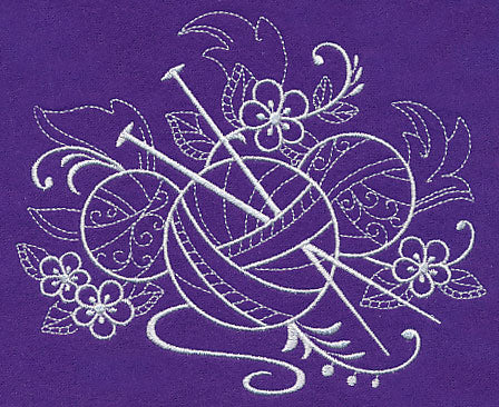 Crafty Knitting Needles (Whitework)