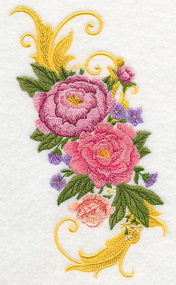 Peony Spray with Flourish