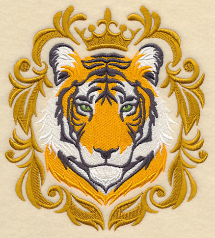 Tiger with Baroque Crown and Frame