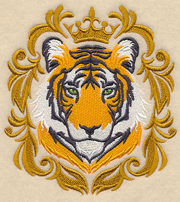 Tiger with Baroque Crown and Frame