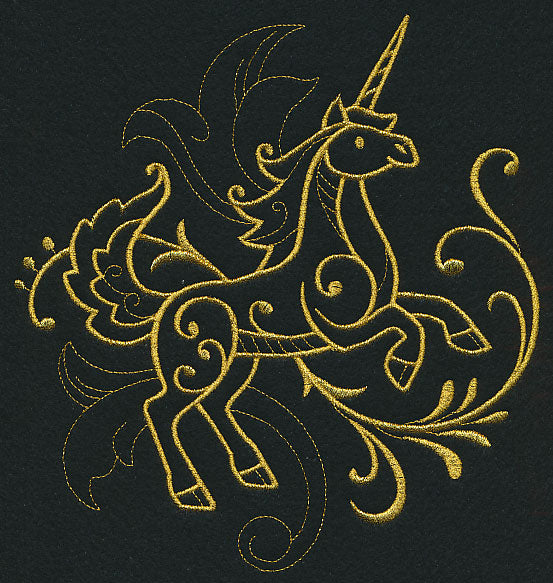 Unicorn Filigree (Goldwork)