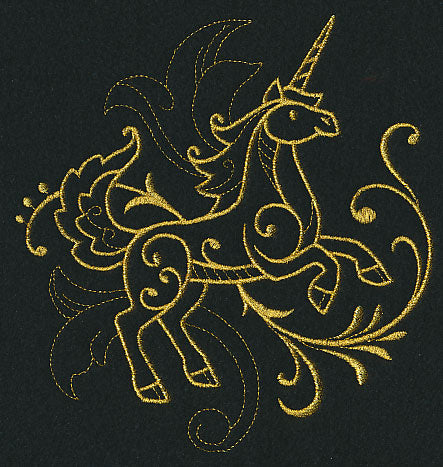 Unicorn Filigree (Goldwork)