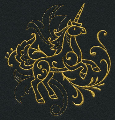 Unicorn Filigree (Goldwork)