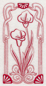 Art Nouveau Calla Lily (Redwork)