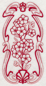 Art Nouveau Forget-me-nots (Redwork)