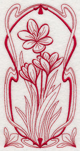 Art Nouveau Crocus (Redwork)