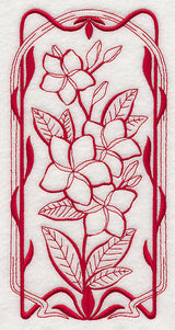 Art Nouveau Frangipani (Redwork)