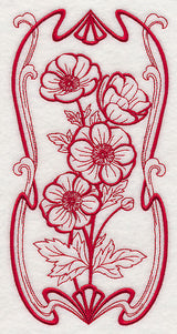Art Nouveau Anemone (Redwork)
