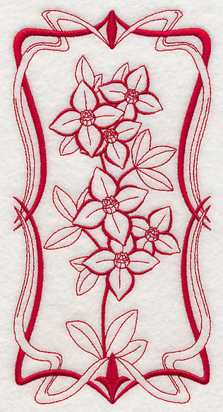 Australian Art Nouveau Boronia (Redwork)