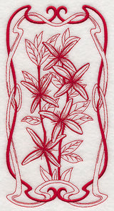 Australian Art Nouveau Old Man's Beard (Redwork)