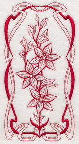 Australian Art Nouveau Scented Sun Orchid (Redwork)