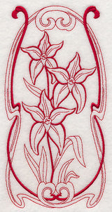 Australian Art Nouveau Cowslip Orchid (Redwork)