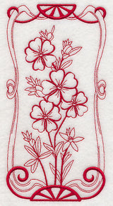 Australian Art Nouveau Guinea Flowers (Redwork)
