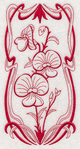 Australian Art Nouveau Flame Peas (Redwork)