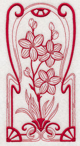 Australian Art Nouveau Blue Squill (Redwork)