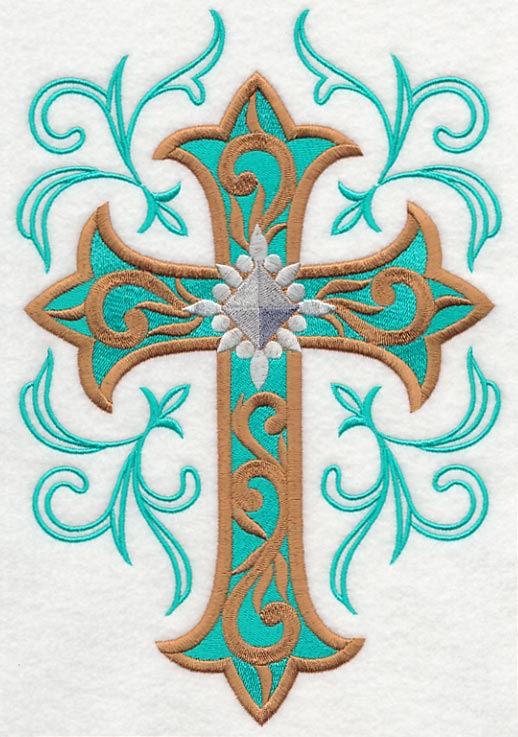 Cross and Filigree Swirls