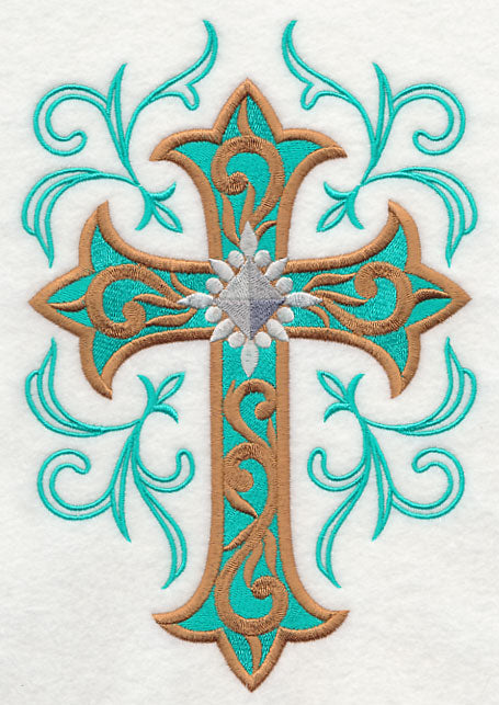 Cross and Filigree Swirls