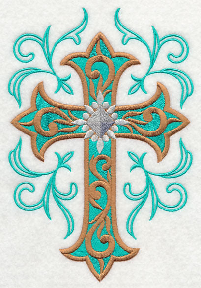 Cross and Filigree Swirls
