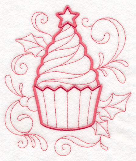 Doodle Christmas Cupcake