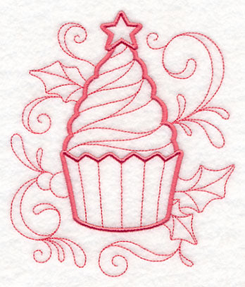 Doodle Christmas Cupcake