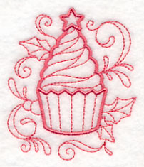 Doodle Christmas Cupcake